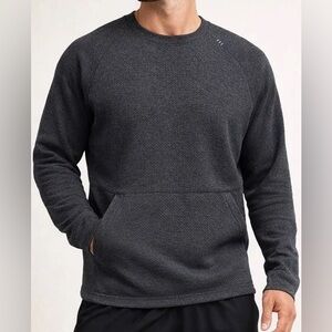 Lululemon At Ease Crewneck Pullover Textured Sweatshirt - Heather Black